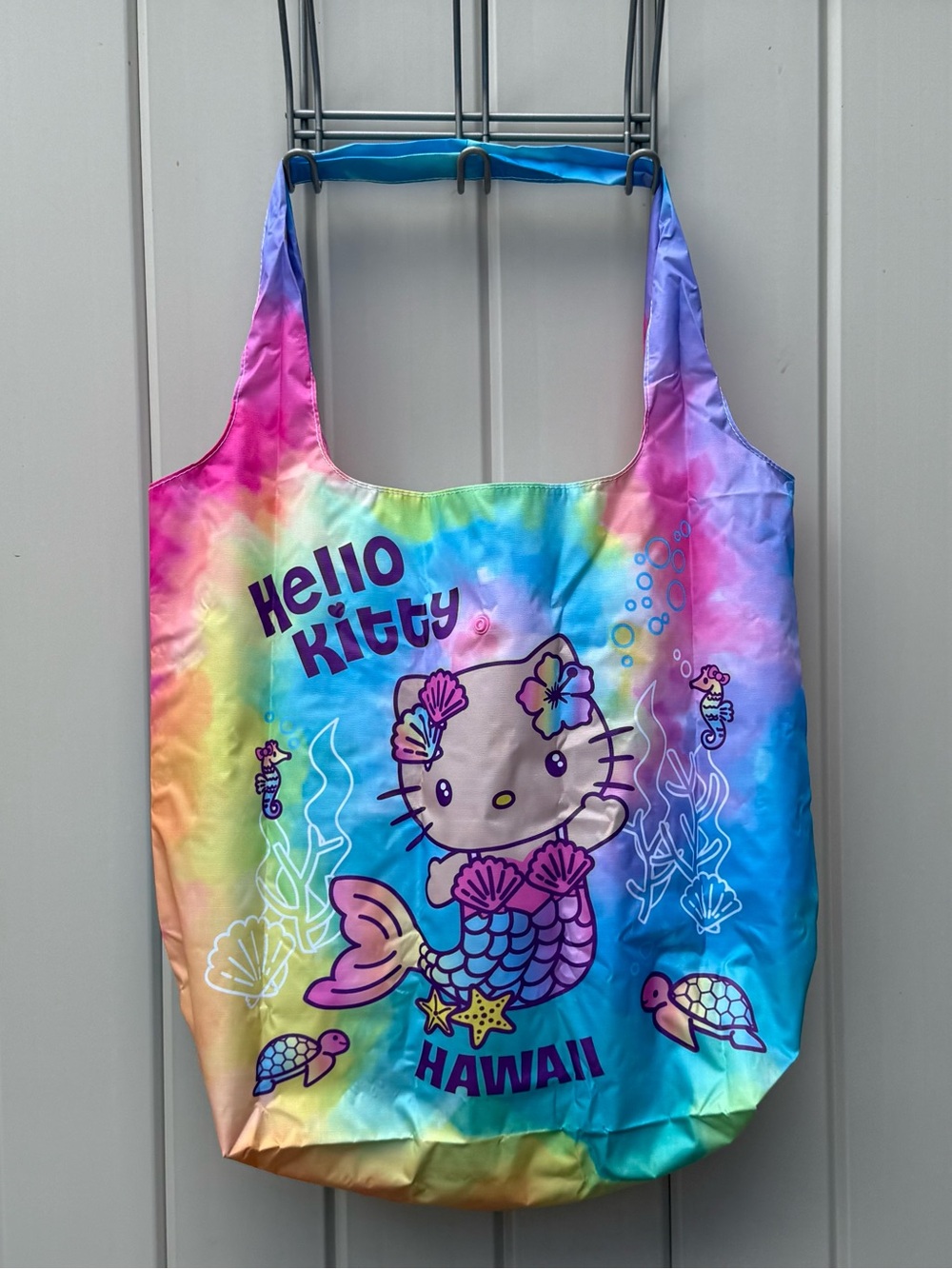 NWT Hawaii Exclusive Sun Kissed Hello Kitty Mermaid Foldable Tote Bag ABC Store